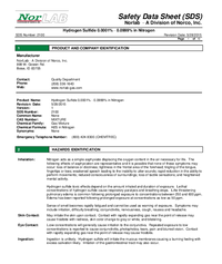Thumbnail of document Data Sheet - Hydrogen Sulfide (H2S) 1053 Calibration Gas